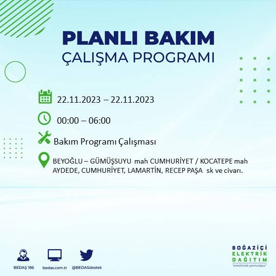 İstanbul'un bu ilçelerinde yaşayanlar dikkat: Saatlerce sürecek elektrik kesintisi için hazır olun 14